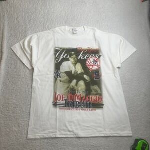 Vintage‎ Joe DiMaggio New York Yankees men's white tribute tshirt character xl